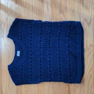 Navy short sleeve sweater